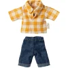 Yellow Checked Shirt & Pants Set for Dad Mouse by Maileg