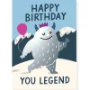 Yeti Birthday Greetings Card by Stormy Knight