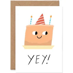 Yey Cake Greetings Card by Elliot Kruszynski for Wrap