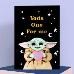 Yoda One For Me Greetings Card by Eleanor Bowmer