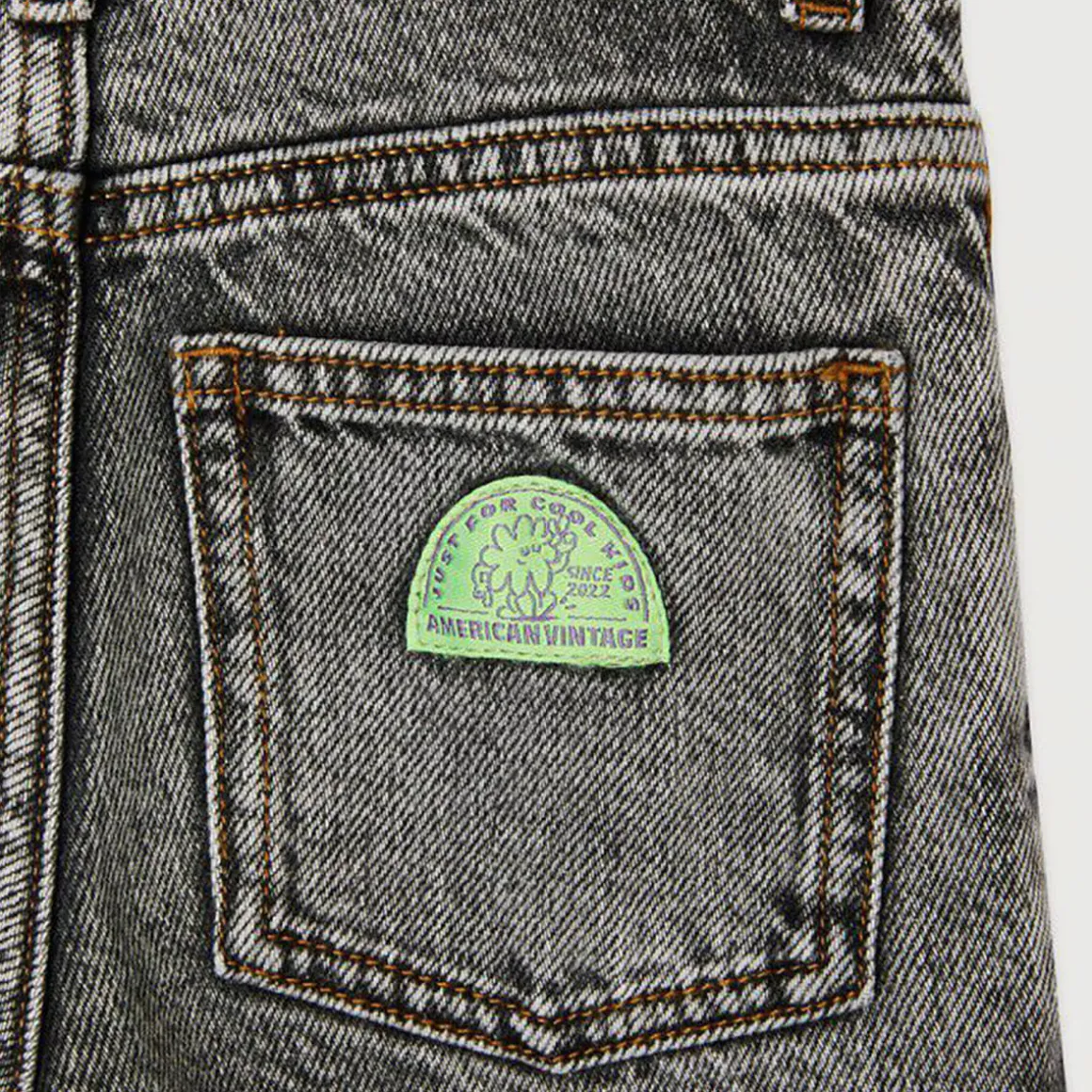 Yopday Kid's Straight Jeans in Grey Salt and Pepper by American Vintage