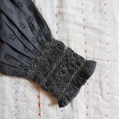 Yse Dress in Charcoal Broderie Anglaise by Bonjour