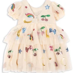 Yvonne Puff Dress in Rainbow Twinkle by Konges Slojd