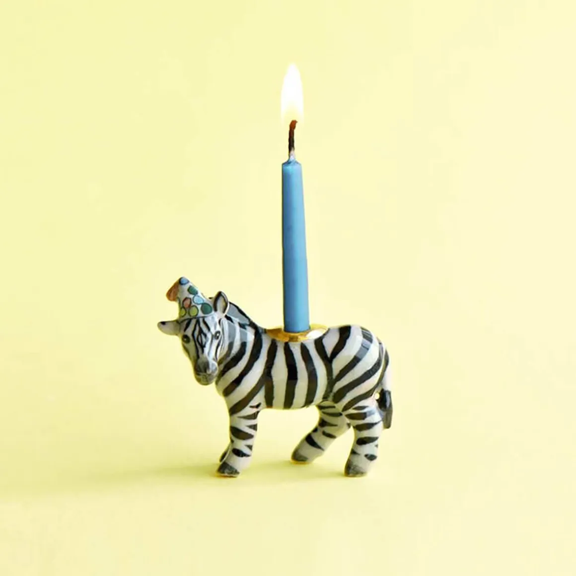 Zebra Party Animal Ceramic Cake Topper by Camp Hollow