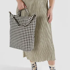 Zip Duck Bag in Black And White Gingham by Baggu