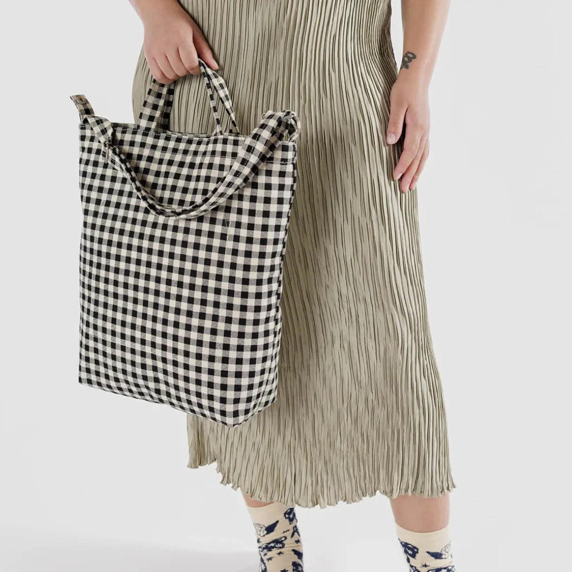 Zip Duck Bag in Black And White Gingham by Baggu