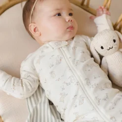 Zip Long Sleeve Sleeper in Bunnies by Quincy Mae