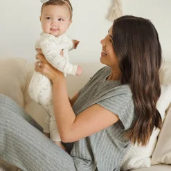 Zip Long Sleeve Sleeper in Bunnies by Quincy Mae