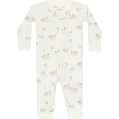 Zip Long Sleeve Sleeper in Swans by Quincy Mae