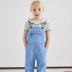 Zip Overall in Baby Blue by Misha & Puff
