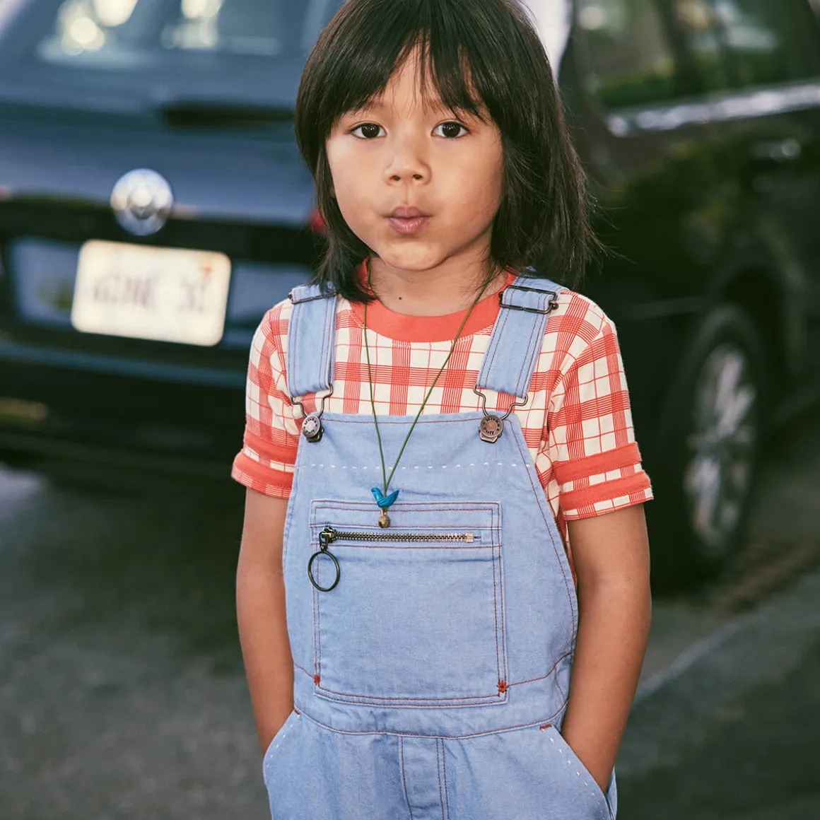 Zip Overall in Baby Blue by Misha & Puff
