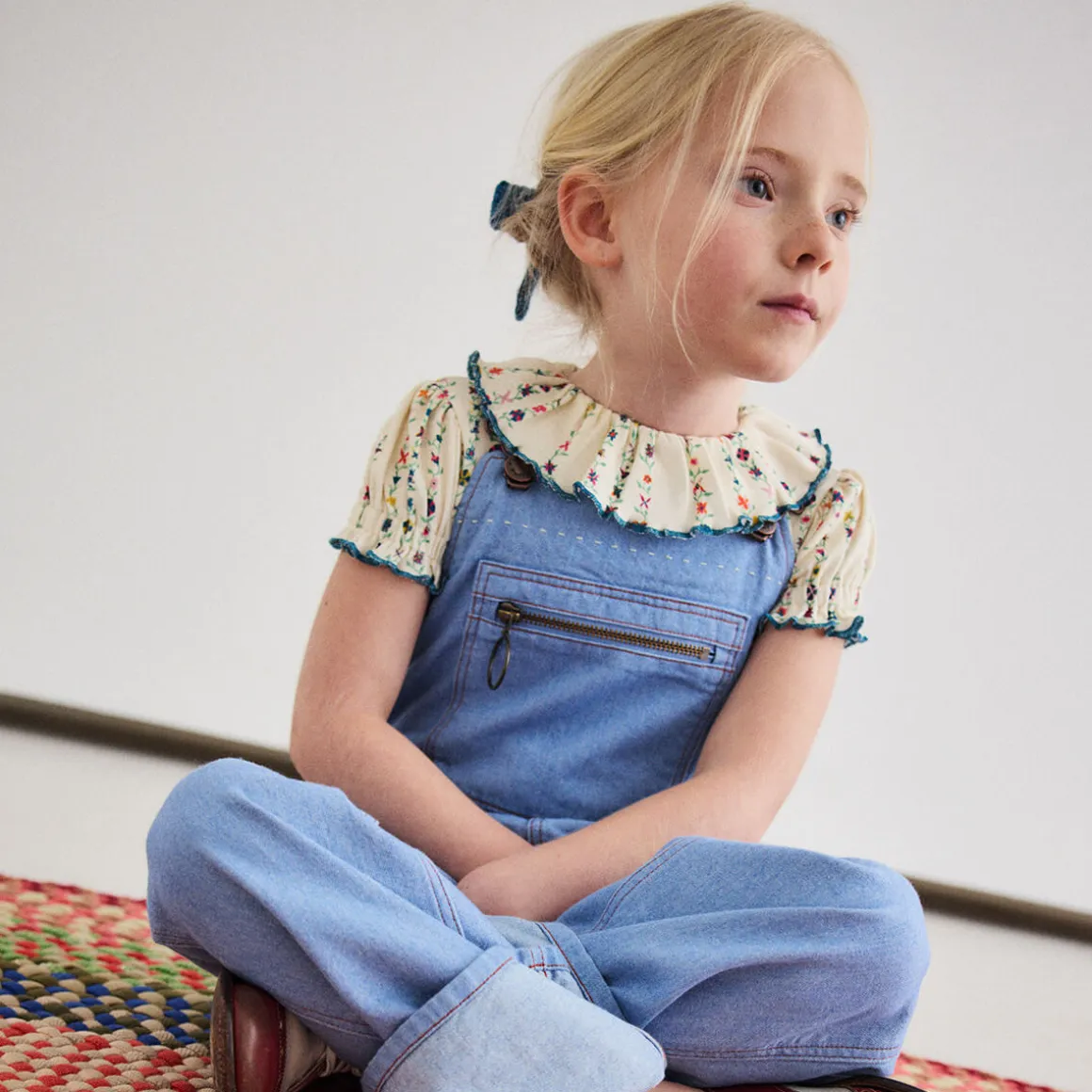 Zip Overall in Baby Blue by Misha & Puff