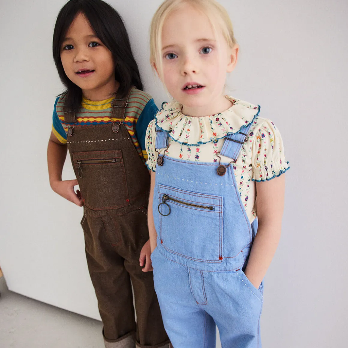 Zip Overall in Baby Blue by Misha & Puff