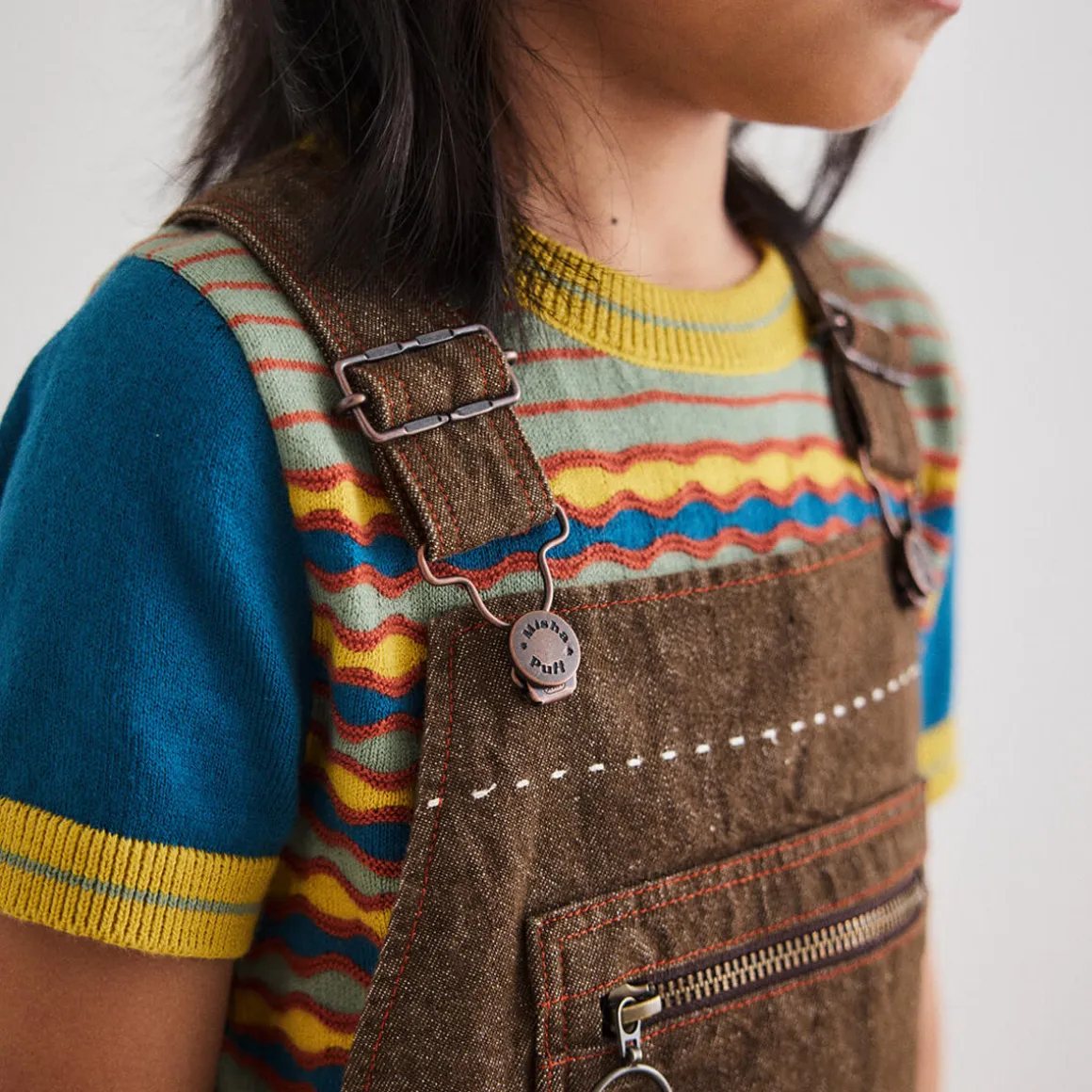 Zip Overall in Earth by Misha & Puff
