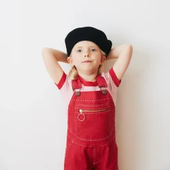 Zip Overall in Vintage Red Denim by Misha & Puff