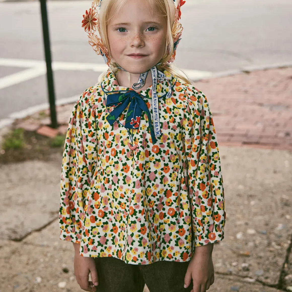 Zora Blouse in String / Hazy Lilac Brimfield by Misha & Puff