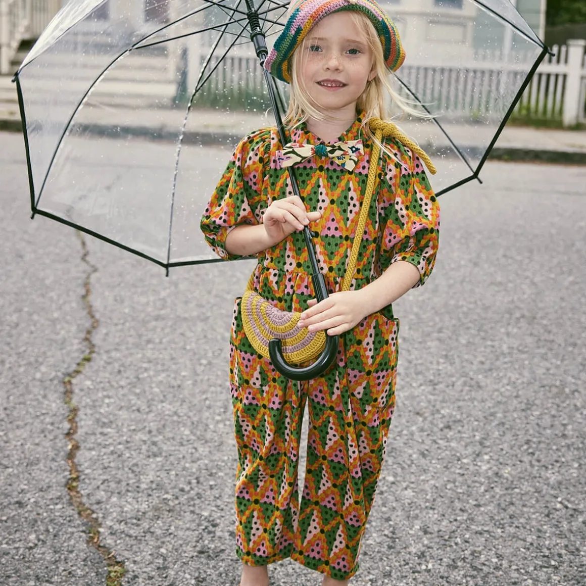 Zora Jumpsuit in Hazy Lilac Harlequin Dots by Misha & Puff